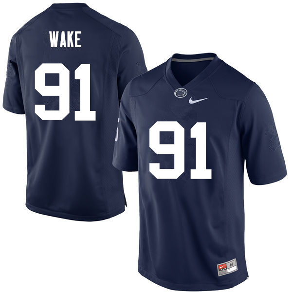 Men Penn State Nittany Lions #91 Cameron Wake College Football Jerseys-Navy
